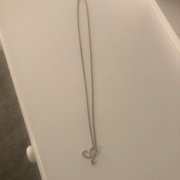 Sterling silver necklace with diamonds - Picture 2 of 2